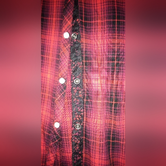 New without tags red black Harley-Davidson plaid Pearl button-up shirt - Picture 2 of 7